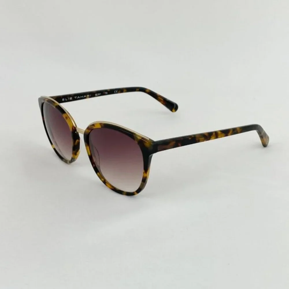 Elie Tahari Tortoise & Gold Cat Eye Sunglasses NWOT